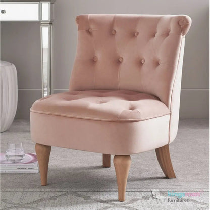 Elisa Tufted Accent Chair - Stylish Blush Pink Design - Kingsman Furnitures