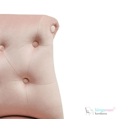 Elisa Tufted Accent Chair - Stylish Blush Pink Design - Kingsman Furnitures