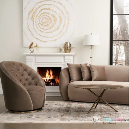 Everbe Cream Boucle Curve 2 Seater Sofa - Luxurious Comfort - Kingsman Furnitures