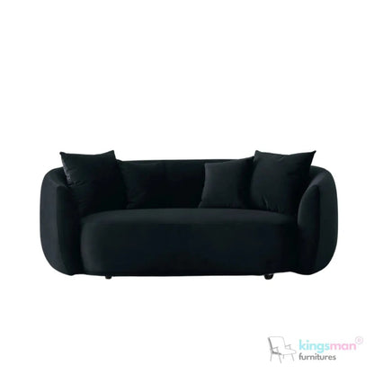 Everbe Cream Boucle Curve 2 Seater Sofa - Luxurious Comfort - Kingsman Furnitures
