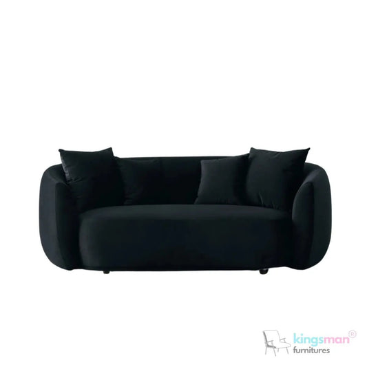 Everbe Cream Boucle Curve 2 Seater Sofa - Luxurious Comfort - Kingsman Furnitures
