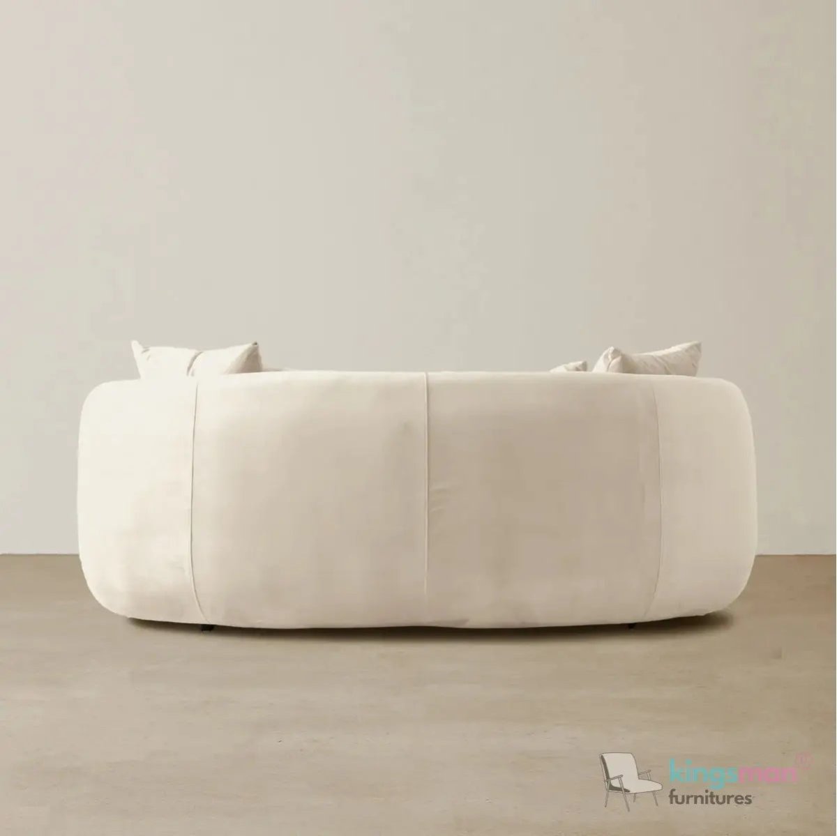 Everbe Cream Boucle Curve 2 Seater Sofa - Luxurious Comfort - Kingsman Furnitures