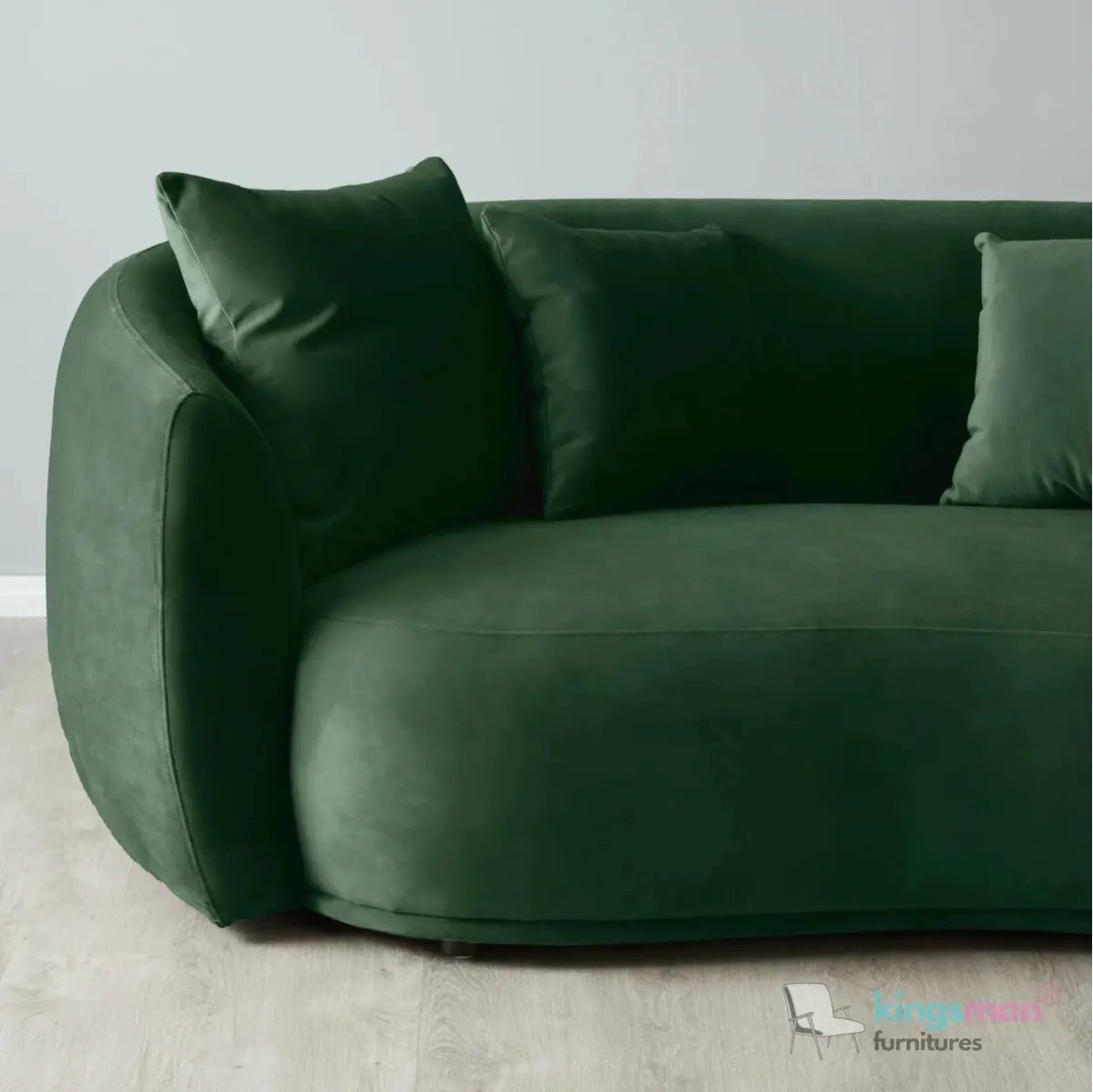 Everbe Cream Boucle Curve 2 Seater Sofa - Luxurious Comfort - Kingsman Furnitures