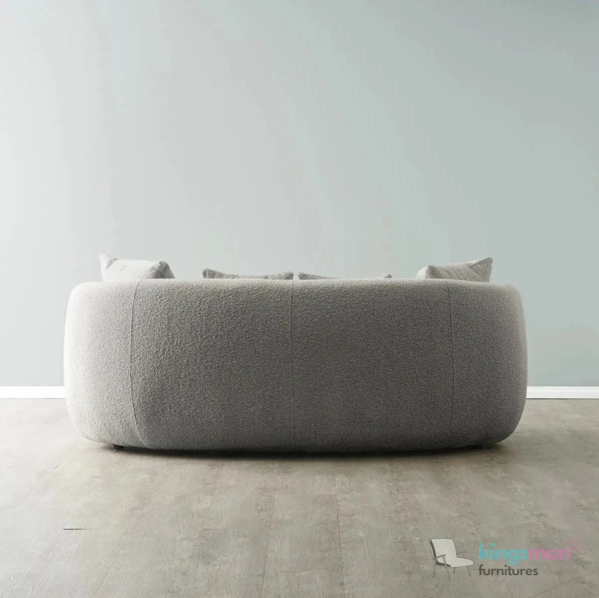 Everbe Cream Boucle Curve 2 Seater Sofa - Luxurious Comfort - Kingsman Furnitures