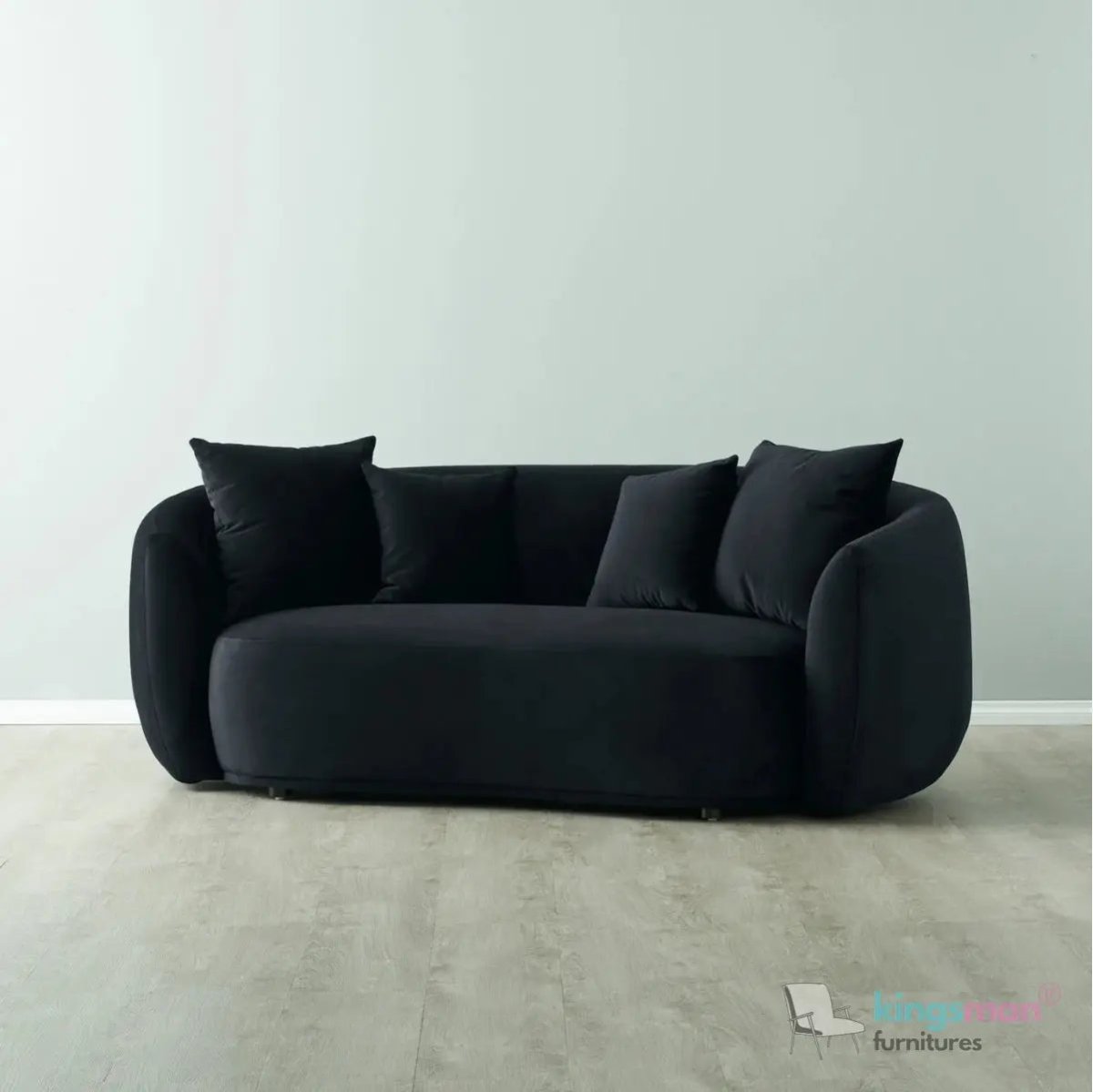 Everbe Cream Boucle Curve 2 Seater Sofa - Luxurious Comfort - Kingsman Furnitures