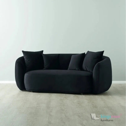 Everbe Cream Boucle Curve 2 Seater Sofa - Luxurious Comfort - Kingsman Furnitures