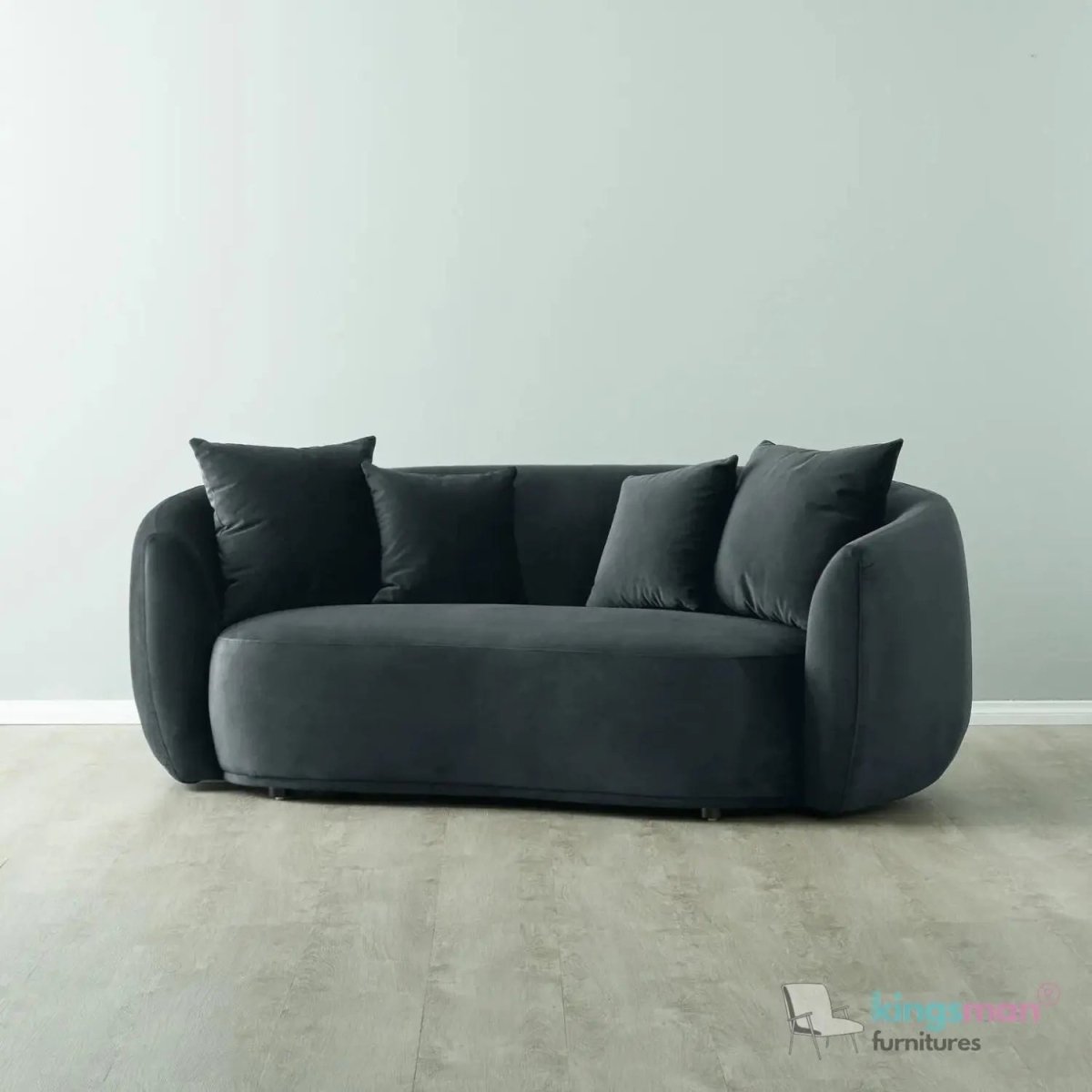 Everbe Cream Boucle Curve 2 Seater Sofa - Luxurious Comfort - Kingsman Furnitures