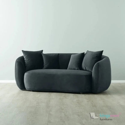 Everbe Cream Boucle Curve 2 Seater Sofa - Luxurious Comfort - Kingsman Furnitures