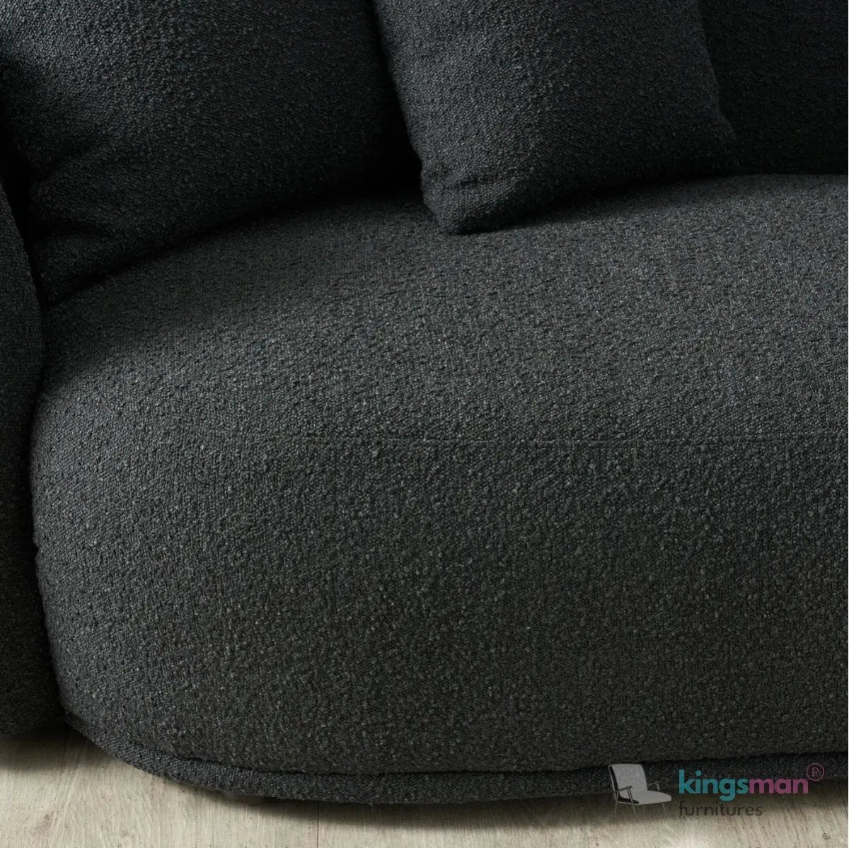 Everbe Cream Boucle Curve 2 Seater Sofa - Luxurious Comfort - Kingsman Furnitures