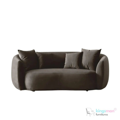 Everbe Cream Boucle Curve 2 Seater Sofa - Luxurious Comfort - Kingsman Furnitures