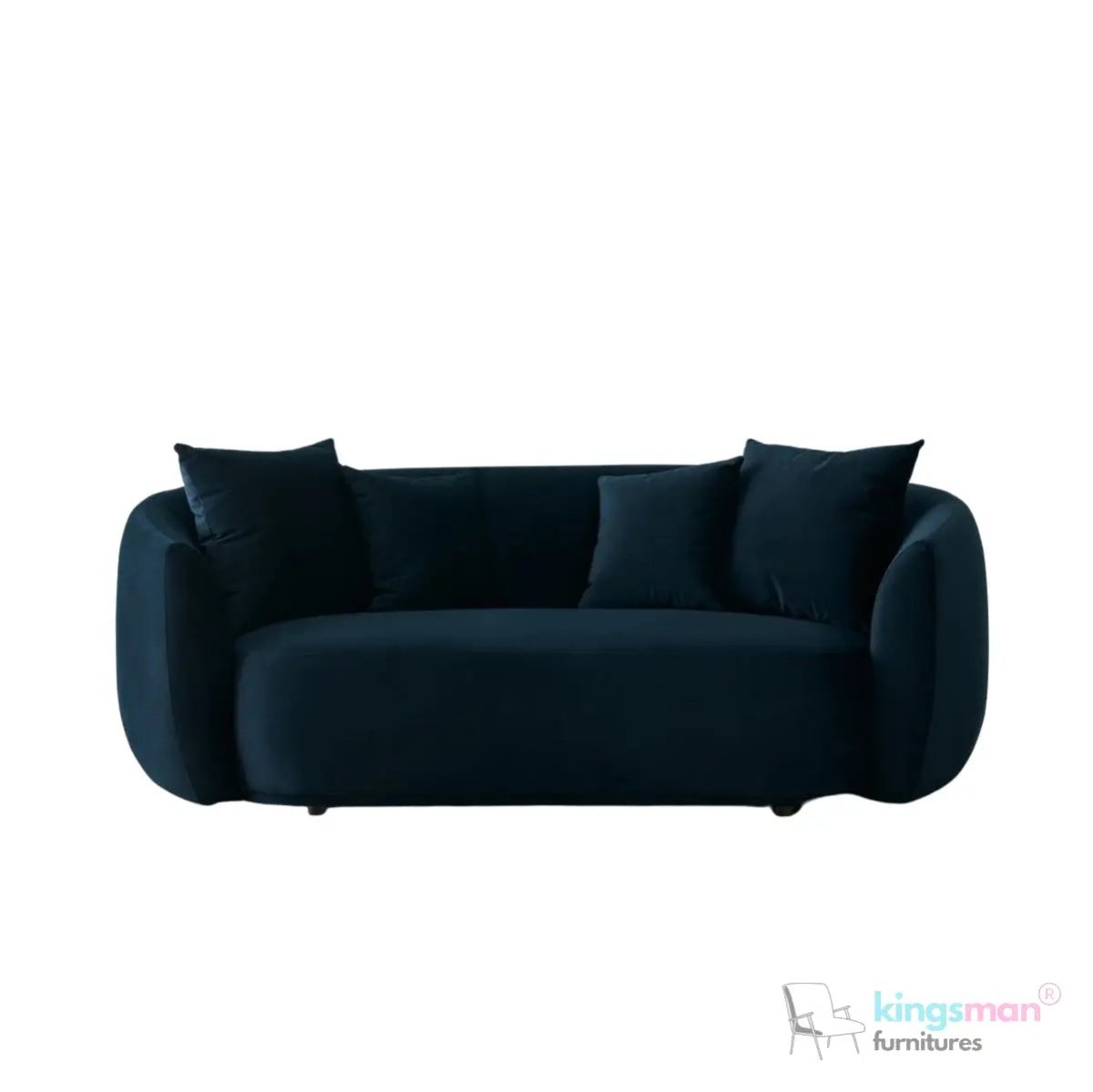 Everbe Cream Boucle Curve 2 Seater Sofa - Luxurious Comfort - Kingsman Furnitures