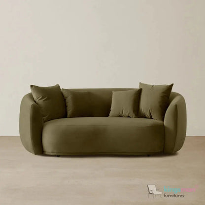 Everbe Cream Boucle Curve 2 Seater Sofa - Luxurious Comfort - Kingsman Furnitures