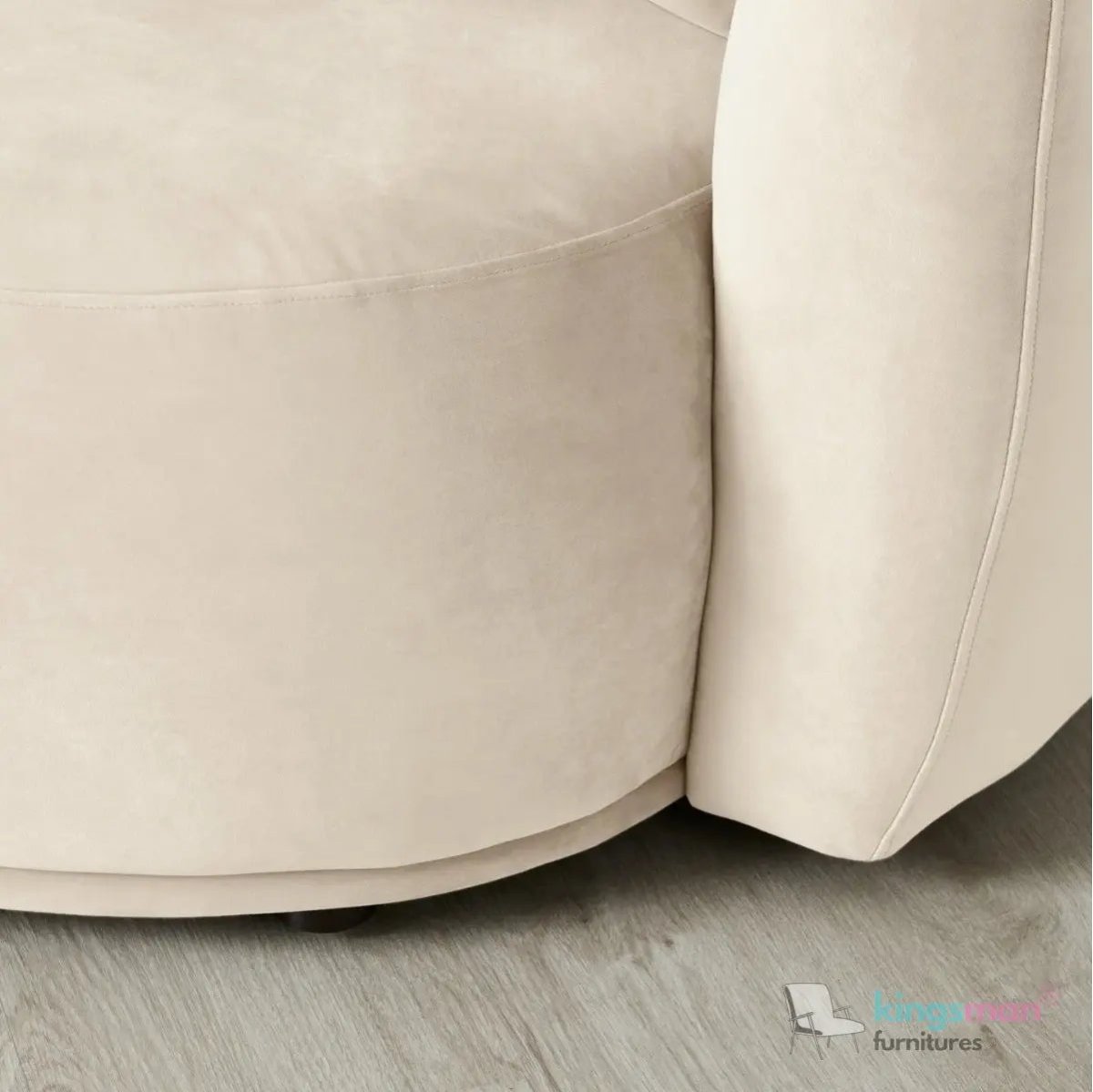 Everbe Cream Boucle Curve 2 Seater Sofa - Luxurious Comfort - Kingsman Furnitures