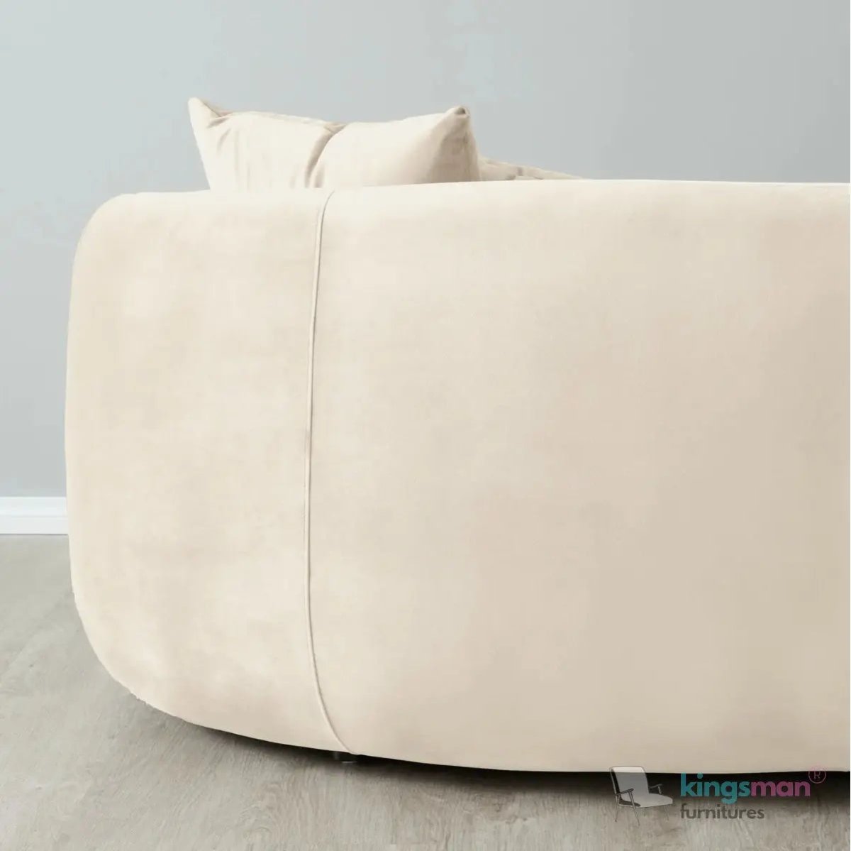 Everbe Cream Boucle Curve 2 Seater Sofa - Luxurious Comfort - Kingsman Furnitures