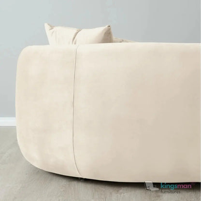 Everbe Cream Boucle Curve 2 Seater Sofa - Luxurious Comfort - Kingsman Furnitures