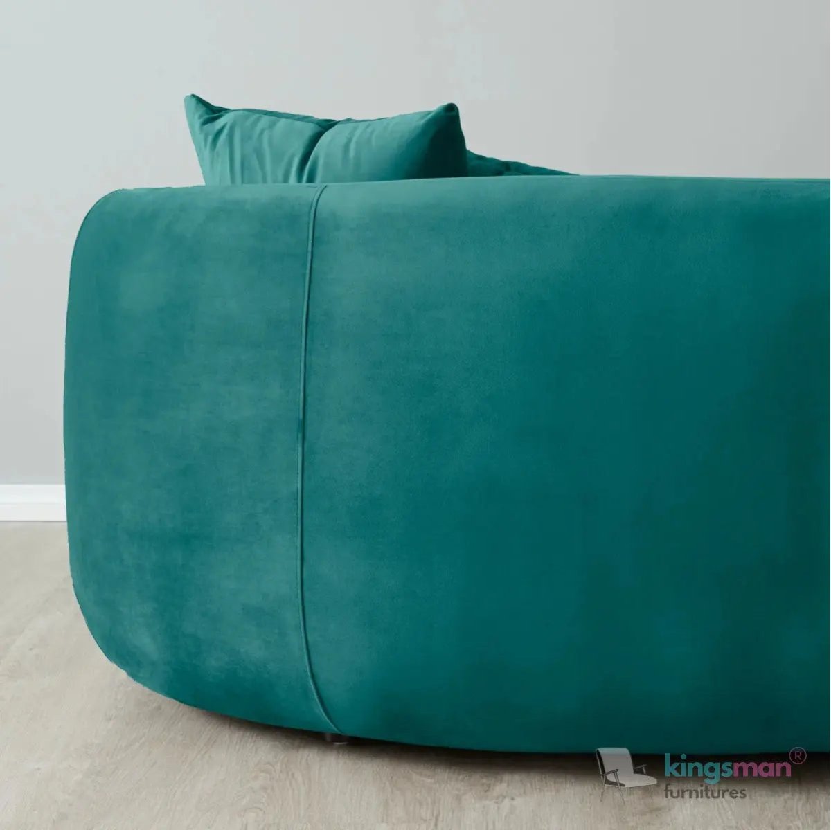 Everbe Cream Boucle Curve 2 Seater Sofa - Luxurious Comfort - Kingsman Furnitures