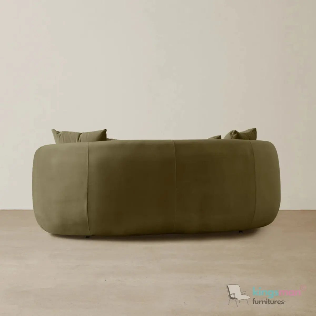 Everbe Cream Boucle Curve 2 Seater Sofa - Luxurious Comfort - Kingsman Furnitures