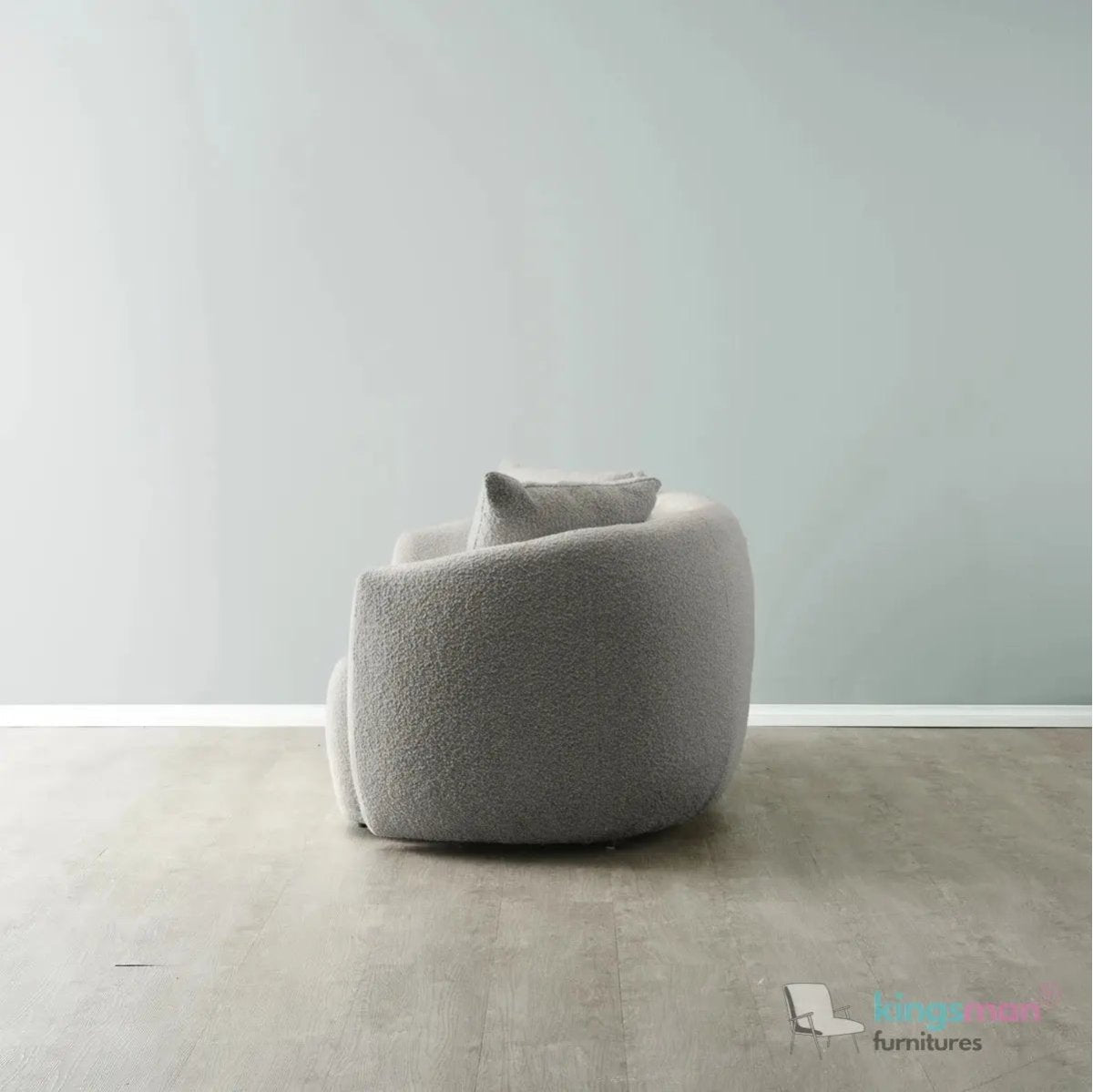 Everbe Cream Boucle Curve 2 Seater Sofa - Luxurious Comfort - Kingsman Furnitures