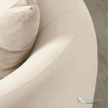 Everbe Cream Boucle Curve 2 Seater Sofa - Luxurious Comfort - Kingsman Furnitures