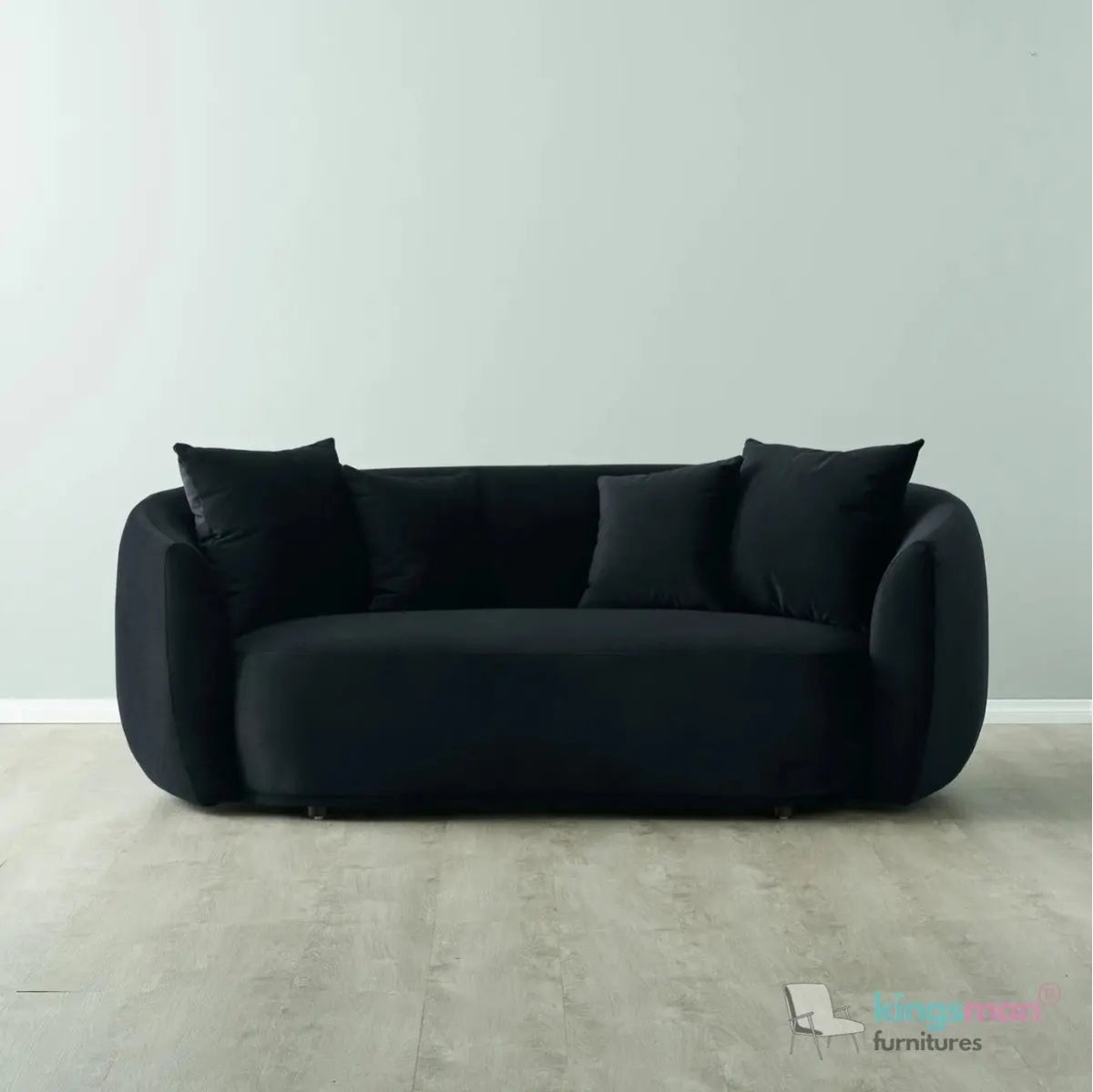Everbe Cream Boucle Curve 2 Seater Sofa - Luxurious Comfort - Kingsman Furnitures
