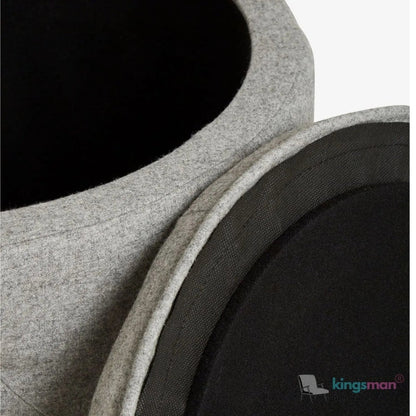 Harfoot Upholstered Storage Footstool - Wool Blend Grey - Kingsman Furnitures