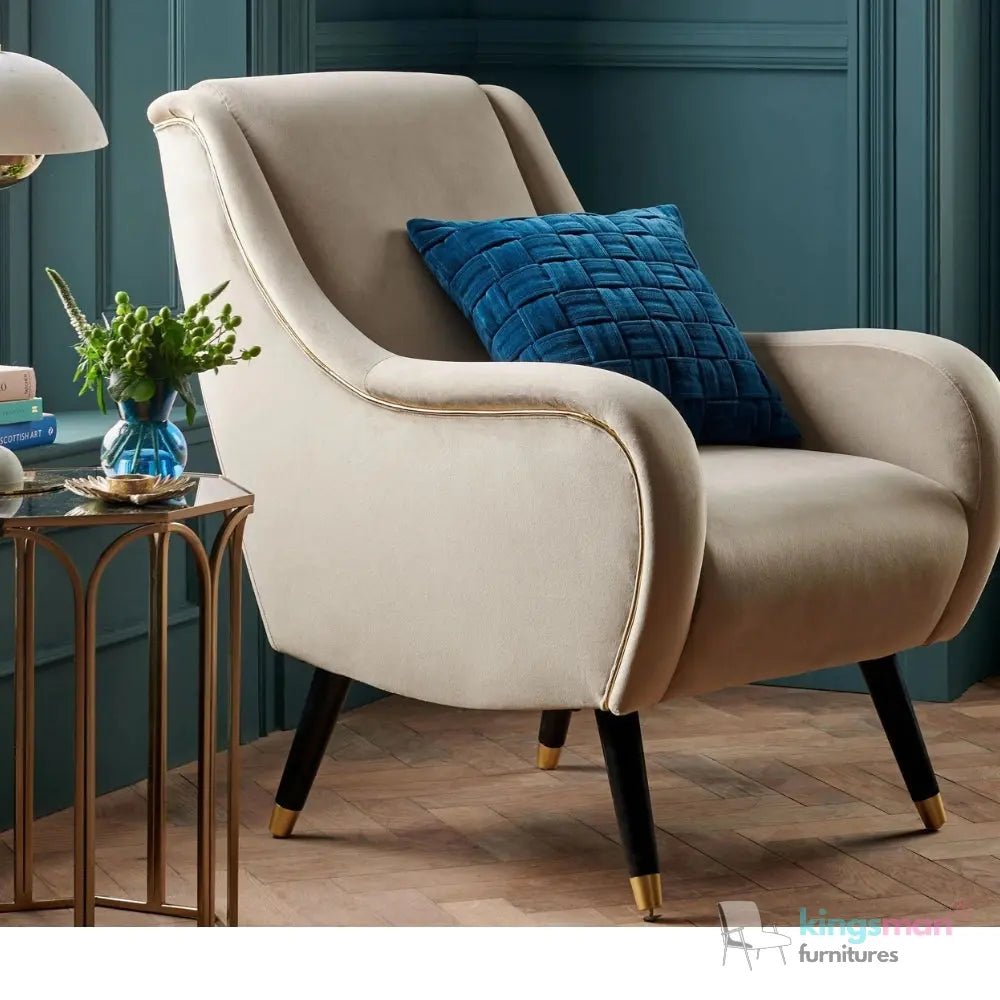 Harriet Velvet Accent Arm Chair - Luxurious & Stylish - Kingsman Furnitures