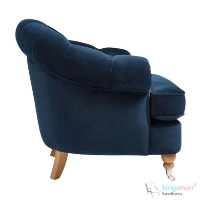 Jesper Chesterfield Brass Castor Legs Armchair | Elegant Comfort - Kingsman Furnitures