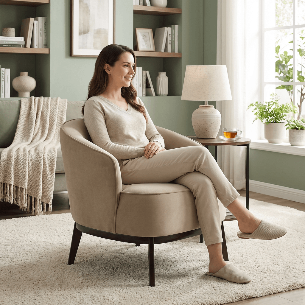 Kate Maple Velvet Armchair - Kingsman Furnitures