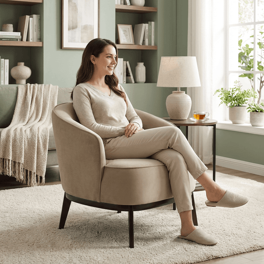 Kate Maple Velvet Armchair - Kingsman Furnitures