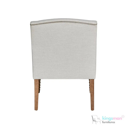 Mavrick Country Accent Chair - Tub - Style Seat with Bobble Teak Wood Legs | Elegant Upholstered Chair - Kingsman Furnitures