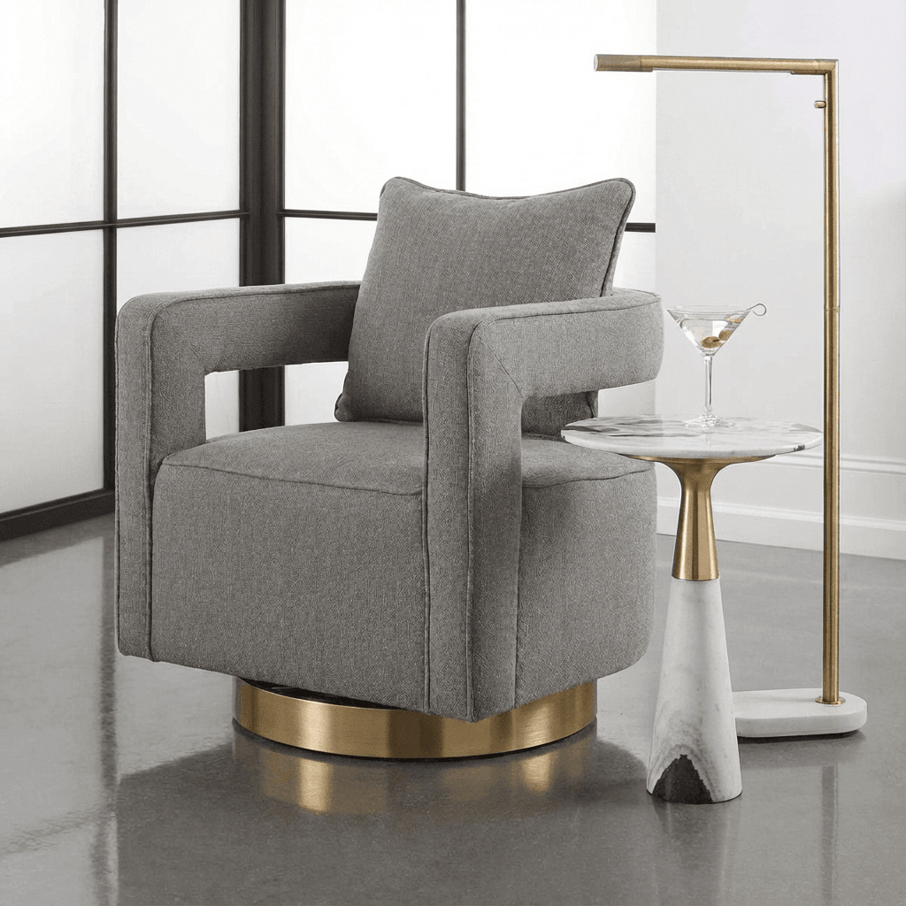 Nixon Swivel Accent Chair - Kingsman Furnitures