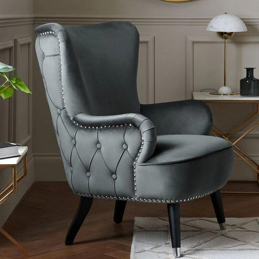 Pearl Tufted Wing Armchair - Kingsman Furnitures
