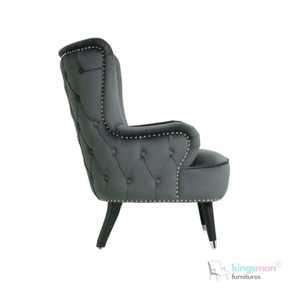 Pearl Tufted Wing Armchair - Stylish & Modern chair for Living Room - Kingsman Furnitures