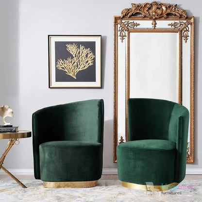 Reina Emerald Green Velvet Accent Chair for Modern Living - Kingsman Furnitures