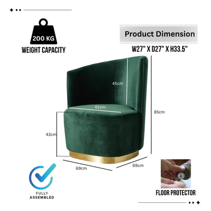 Reina Dresser Green Velvet