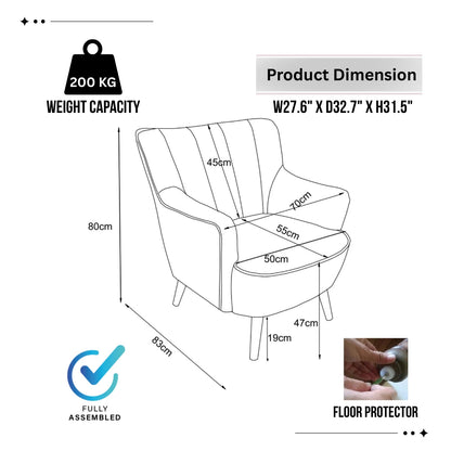 Rosie Pink Arm Chair - Kingsman Furnitures