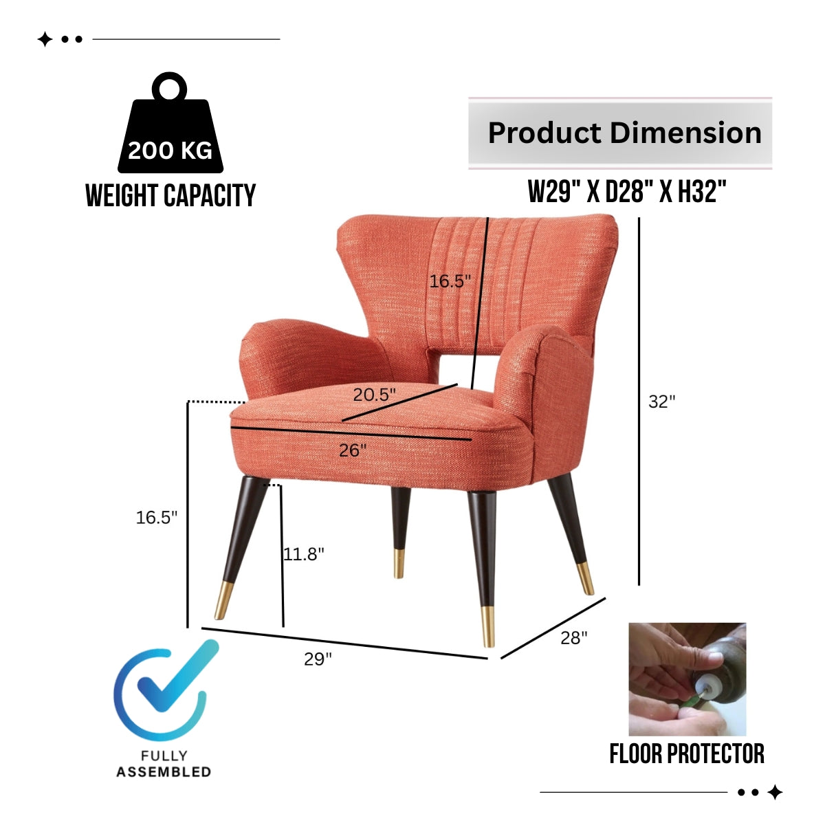 Soleil Art Deco Accent Chair