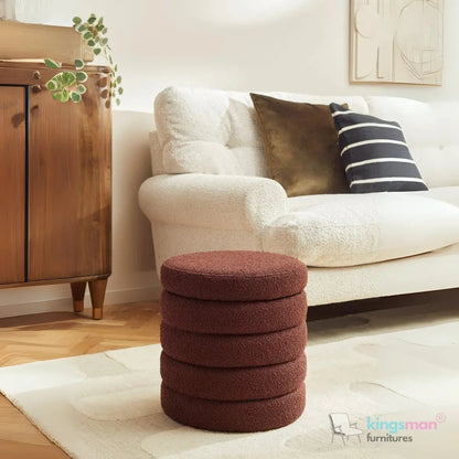 Stella Ribbed Storage Sability - Plush Velvet and Bouclé Upholstered Sability with Hidden Storage | Versatile Home Décor - Kingsman Furnitures