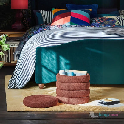Stella Ribbed Storage Sability - Plush Velvet and Bouclé Upholstered Sability with Hidden Storage | Versatile Home Décor - Kingsman Furnitures
