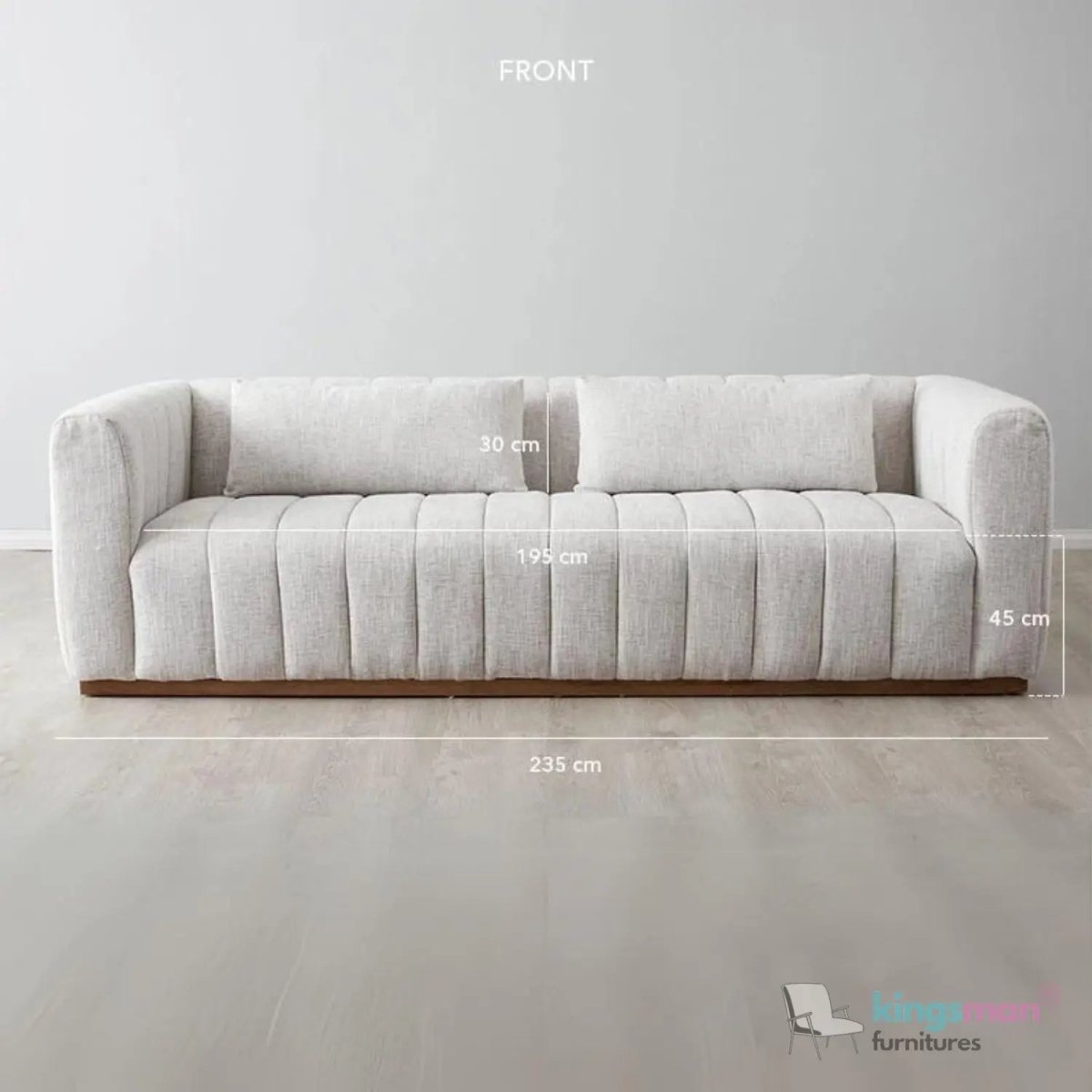 Storme 3 Seater Sofa | Classic Tuxedo Design - Kingsman Furnitures