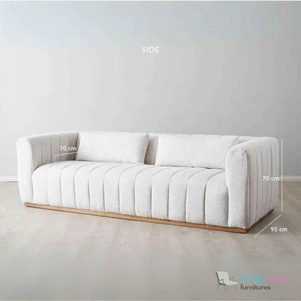 Storme 3 Seater Sofa | Classic Tuxedo Design - Kingsman Furnitures