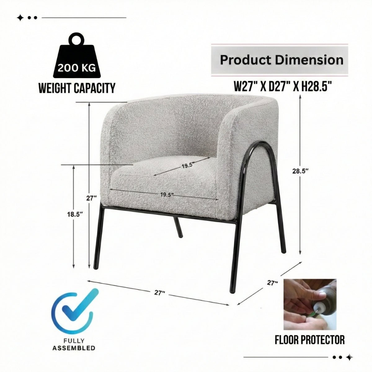 Stylish Jacob Accent Chair - Kingsman Furnitures