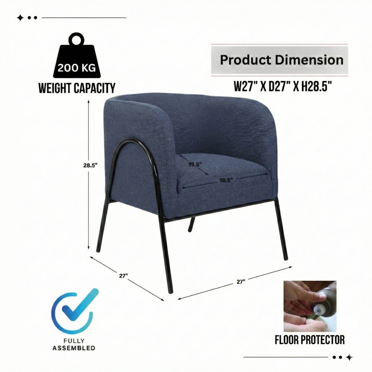 Stylish Jacob Accent Chair - Kingsman Furnitures