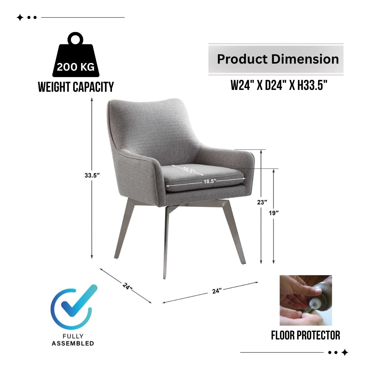 Twisted Swivel Accent Chair - Kingsman Furnitures