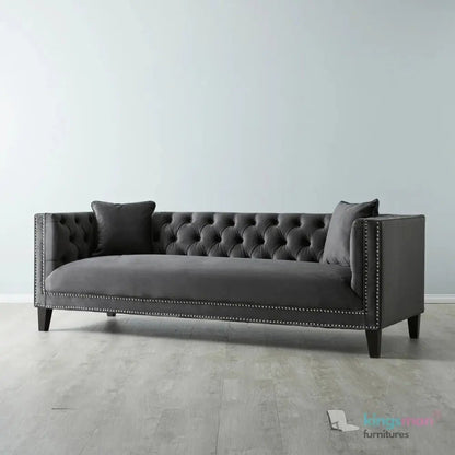 Vogue Velvet Tufted 3 - Seater Sofa - Luxurious Design - Kingsman Furnitures