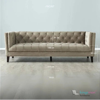 Vogue Velvet Tufted 3 - Seater Sofa - Luxurious Design - Kingsman Furnitures