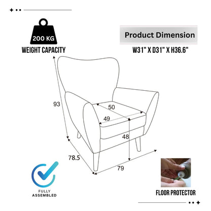Wills Wing Arm Chair - Kingsman Furnitures