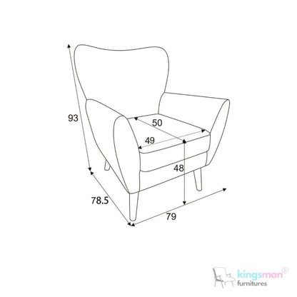 Wills Wing Arm Chair - Stylish Seating Option - Kingsman Furnitures