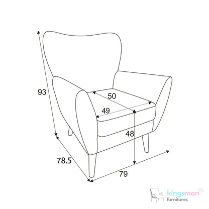 Wills Wing Arm Chair - Stylish Seating Option - Kingsman Furnitures