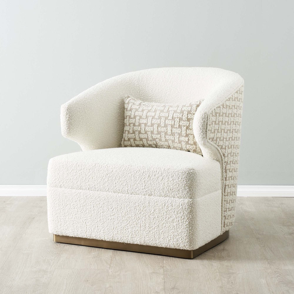 Argo Swivel Chair - White Boucle